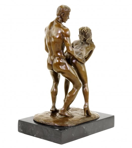 Erotik Bronze - Liebespaar im Stehen - Sexfigur - signiert M.Nick
