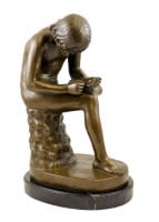 Jugendstil Bronzeskulptur - Der Dornauszieher - signiert Milo