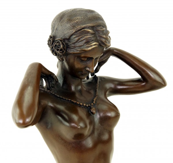 Jugendstil Bronze Akt - signiert Paul Ponsard - New Necklace