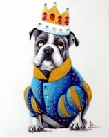Bulldog King – Witziges Hundebild – Martin Klein – Tiergemälde - Bulldogge Bulldog King – Witziges Hundebild – Martin Klein – Tiergemälde - Bulldogge