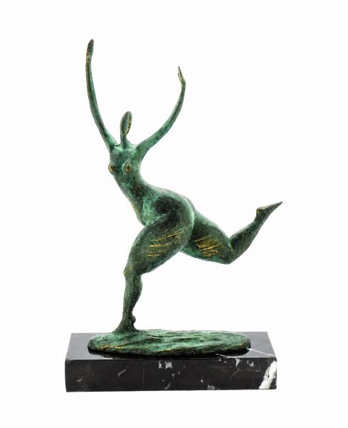 Moderne Kunst Bronzefigur - Laufender abstrakter Akt - Milo