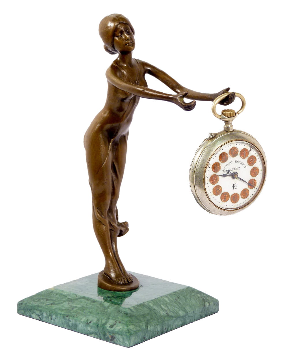 15cm Bronze Frau Figur Skulptur Sport lerin Turnerin Art Deco Stil Jugendstil 