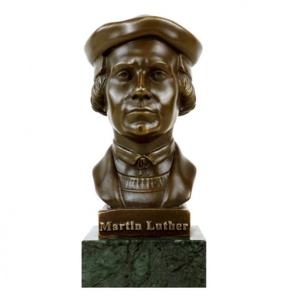 Martin Luther Büste - Bronzefigur - signiert Gladenbeck 