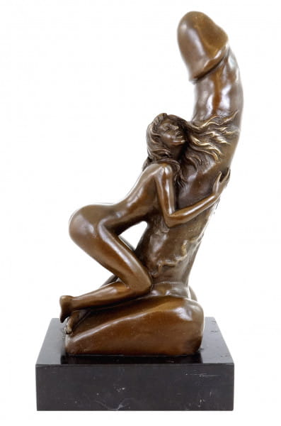 Frau am Riesenphallus - Erotik Bronze Akt - M. Nick