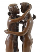 Gay Bronze - Homoerotisches Spiel zweier Männer - sign. M. Nick