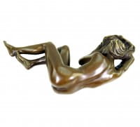 Schlafender Akt - Erotische Frauenfigur - signiert J. Patoue - Skulptur