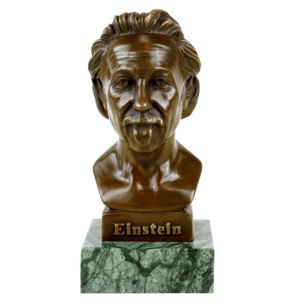 Albert Einstein Büste - Einsteins Zunge - Bronzefigur - Gladenbeck Bild 1