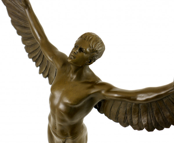 Erotische Bronzefigur - Rising Day / Ikarus - sign. A. Weinman