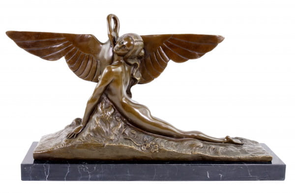 Art Deco Bronzefigur Leda und Schwan signiert A. Gennarelli