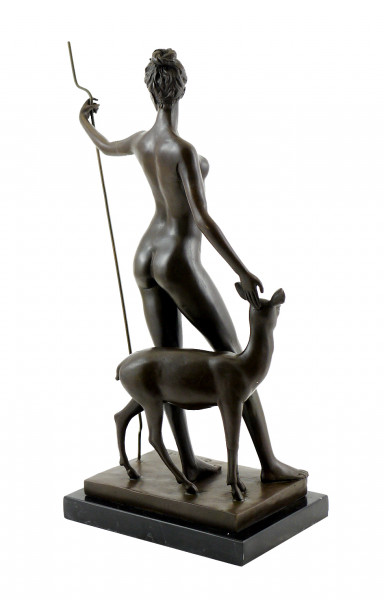 Bronzefigur von Edward McCartan - Diana mit Reh - sign.