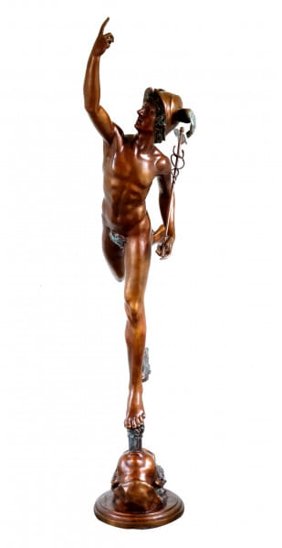 Großbronze - Hermes, der Götterbote - signiert Giambologna