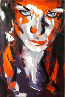 Abstraktes Portrait - Killerqueen - Red Line - Martin Klein