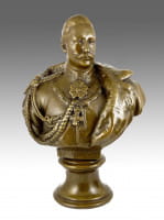 Große Kaiser Wilhelm II. Bronzebüste signiert