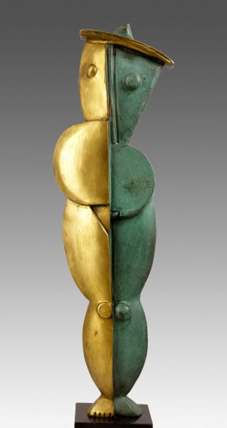 Abstrakte Bronzeplastik - Weiblicher Akt - entworfen von Milo