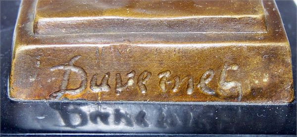 Art Deco Bronze Tänzerin mit 3 Ringen signiert Duvernet