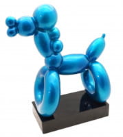 Blaue Fiberglasfigur - Balloon Dog - Hommage an Jeff Koons