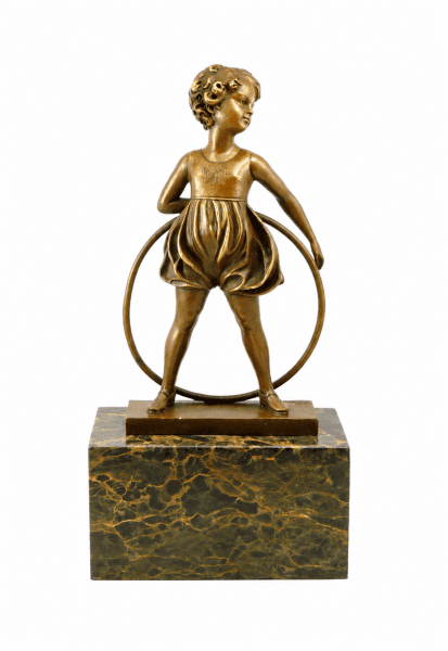 Bronzefigur - Hula Hoop Mädchen - Ferdinand Preiss