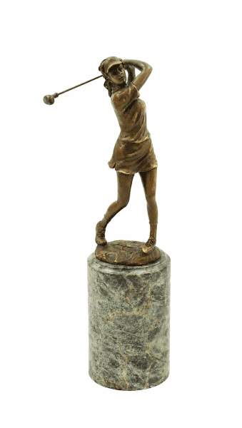 Golferin - Sportpokal - Bronze Statue