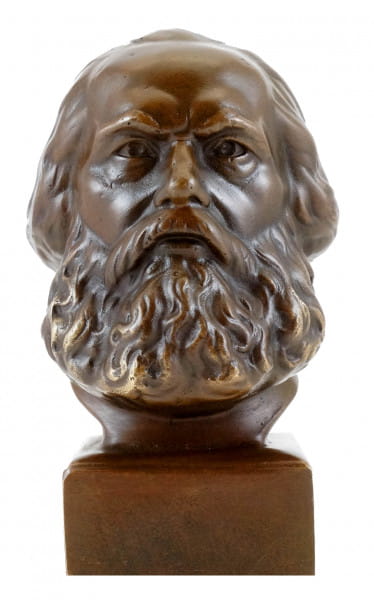 Bronze - Kopf - Karl Marx Büste - signiert