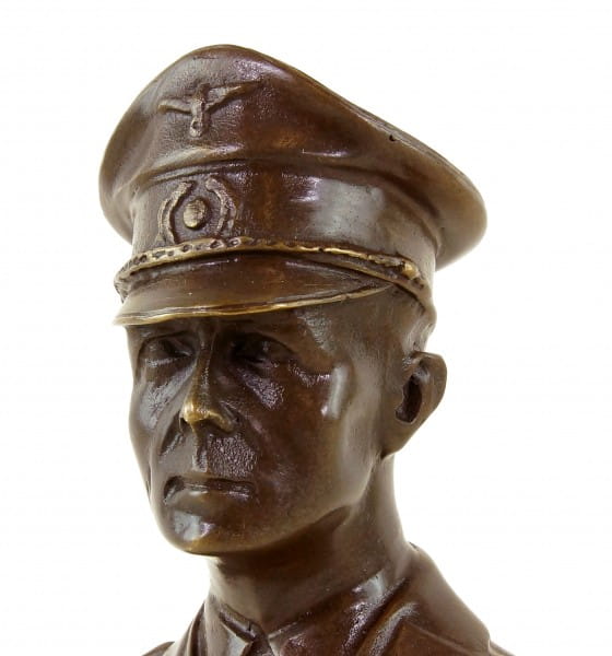Rommel Bronze Büste - Der Wüstenfuchs - signiert Lederer