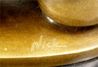Erotik Bronze - Nackte Frau auf Penis liegend - sign. M.Nick