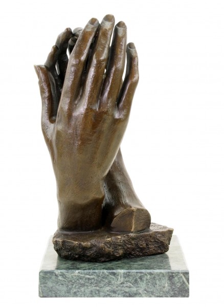The Cathedral (1908) - Bronzeskulptur von Auguste Rodin - Hände auf Marmorsockel