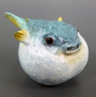 Kugelfisch - Bronze Miniatur - signiert Martin Klein - Tierfigur