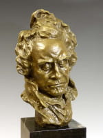 Riesige Bronzeskulptur - Beethoven Bronze Büste - von A. Pina