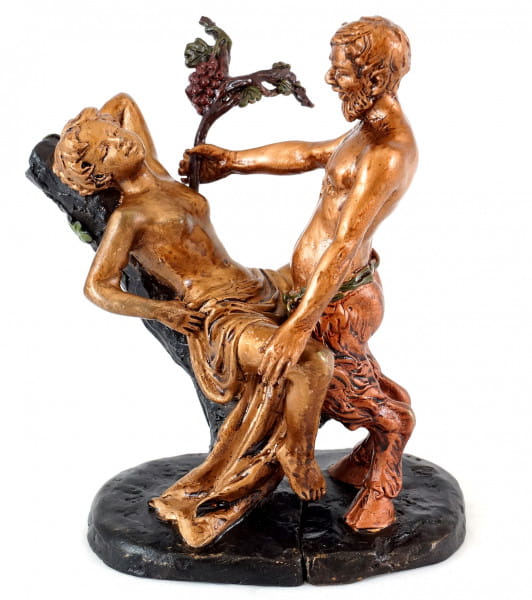 Erotische Wiener Bronze - Liebestoller Faun / Satyr - 2 tlg.