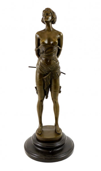 Erotik Bronzefigur - Domina mit Reitgerte - sign. Bruno Zach