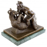 Pan and the Goat - Erotische Bronzefigur - Faun mit Ziege - Pompeji