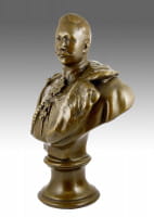 Große Kaiser Wilhelm II. Bronzebüste signiert