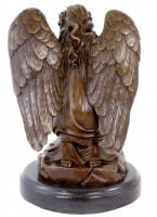 Jugendstil Bronzefigur - Betender Trauerengel - sign. Milo