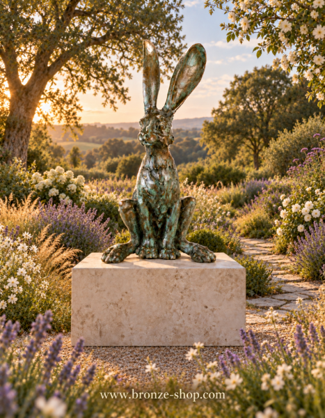 hase hasen skulptur groß für den garten