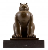Fernando Botero - Fat Cat / Fette Katze - Bronzeskulptur