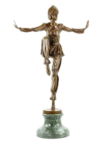 Art Deco Bronzeskulptur - Revuetänzerin - signiert Chiparus