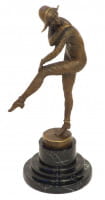Art Deco Bronze signiert Chiparus - Tanz der Harlekinade