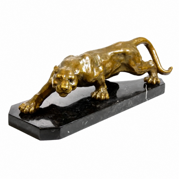 Panther Figur - Bronze Statue - Signiert