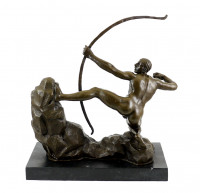 Bronzefigur - Herakles als Bogenschütze - sign. Juno