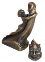 Erotik Wiener Bronze - Frau umklammert Penis - 2 teilig