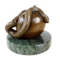 Die verbotene Frucht - Vagina Apfel Figur aus Bronze - signiert Milo