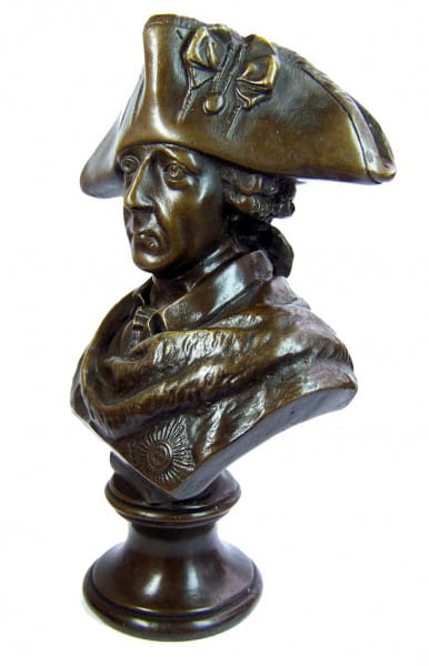 Friedrich II / Friedrich d. Große / Der Alte Fritz - Bronzebüste
