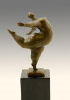 Moderne Kunst Bronze - Dicke Tänzerin - signiert Milo
