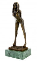 Erotische Bronzefigur - Bondage Girl Marina - M. Nick - signiert