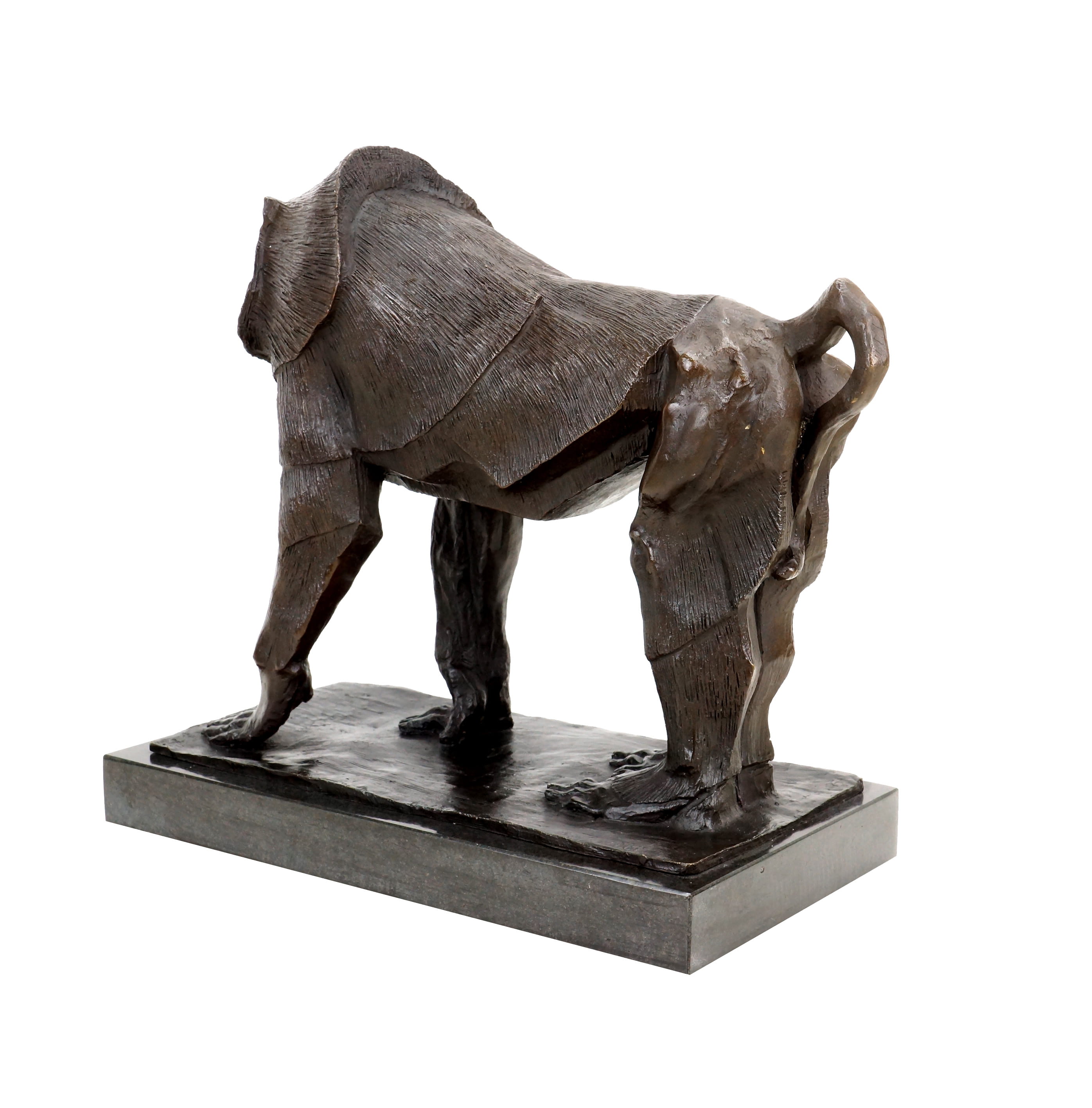 Bronze Bronzeskulptur Limitierte Mantelpavian - Bugatti - Affe signiert -