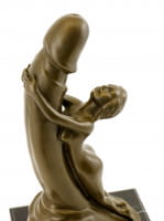 Zweiteilige Erotik-Bronze - Phallus anbetende Frau