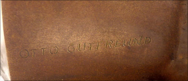 Abstrakte Büste - Otto Gutfreund - Kubismus Bronze signiert