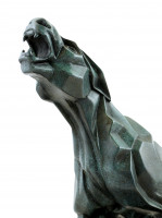 Bronze-Panther im Stil des Kubismus' - sign. Duvernet