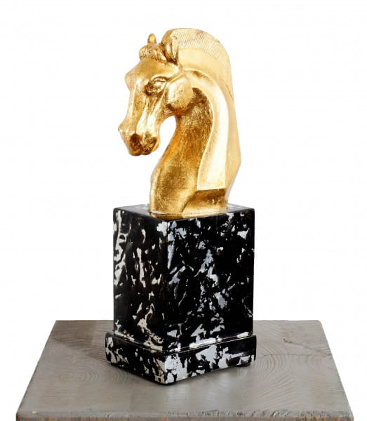 Gold - Pferdekopf aus Fiberglas - Edles Ross - Martin Klein