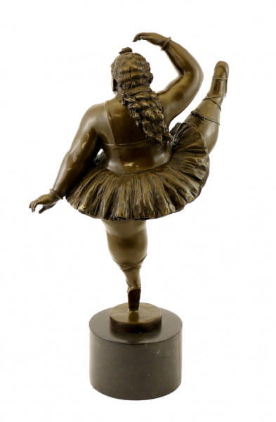 Bronzefigur - Ballerina mit hochgestrecktem Bein - sign. Botero